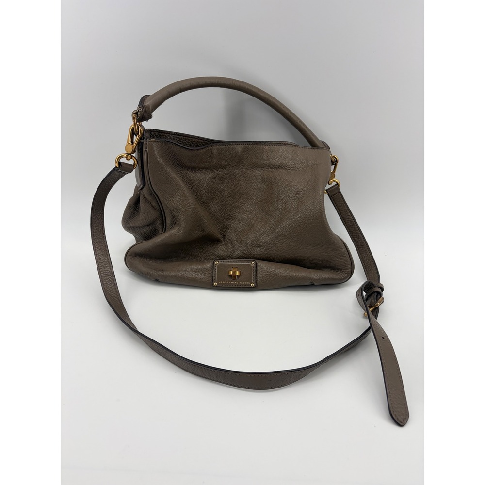 Marc by Marc Jacobs Bag Classic Q Fran Taupe Brown Leather Crossbody Womens